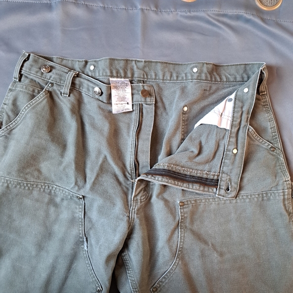 Carhartt Utility Logger Pants Adult 42x32 Double Knee Front Rivet B136-MOS - Picture 2 of 9